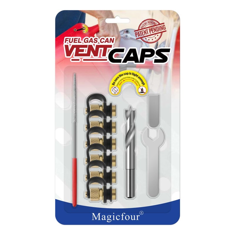 Magicfour Fuel Gas Can Vent Caps, 6 Pack Fuel Gas Tank Vent Caps Gas Can Replacement Vent Plug Gas Jug Vent Caps for Gas Fuel Water Can Jug to Allow Faster Flowing - Image 1